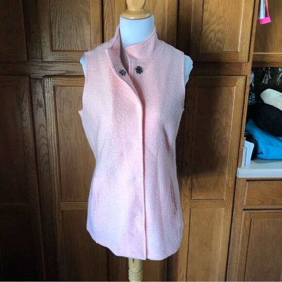 Chico’s Pink Wool Jacket Vest Size 0 / Small - Picture 1 of 10